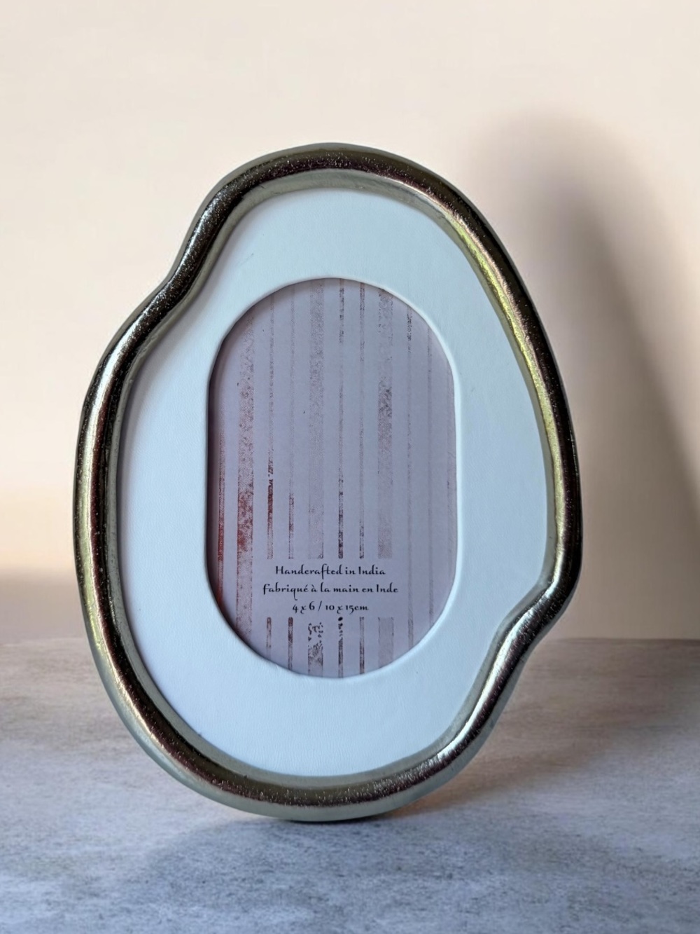 Organic gold metal irregular oval shape picture frame